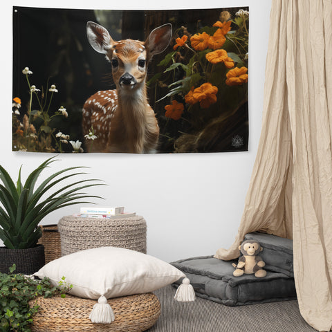 Fawn Spirit Animal Flag Wall Art