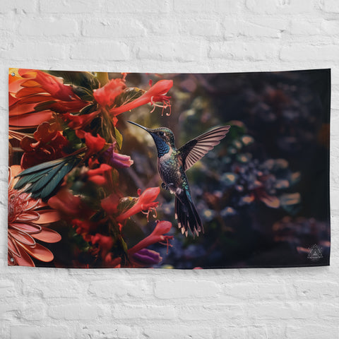 Hummingbird Spirit Animal Flag Wall Art