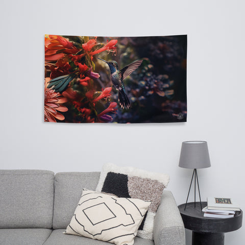 Hummingbird Spirit Animal Flag Wall Art