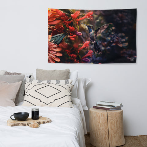 Hummingbird Spirit Animal Flag Wall Art