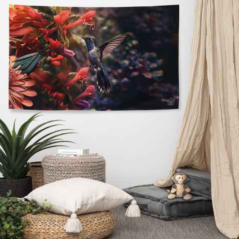 Hummingbird Spirit Animal Flag Wall Art