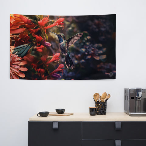 Hummingbird Spirit Animal Flag Wall Art