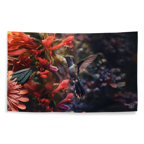 Hummingbird Spirit Animal Flag Wall Art