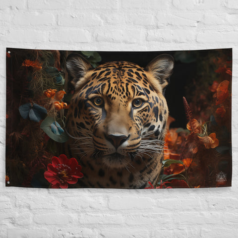 Jaguar Spirit Animal Flag Wall Art