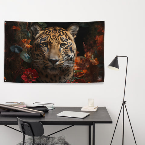 Jaguar Spirit Animal Flag Wall Art