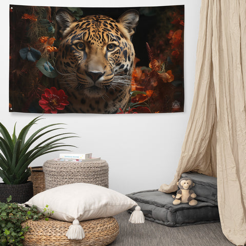 Jaguar Spirit Animal Flag Wall Art