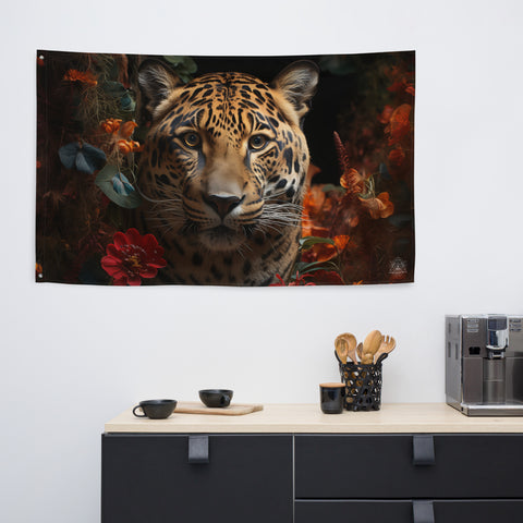 Jaguar Spirit Animal Flag Wall Art