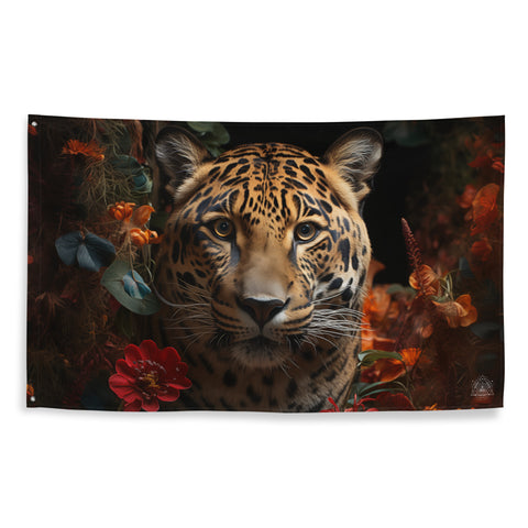 Jaguar Spirit Animal Flag Wall Art