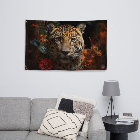 Jaguar Spirit Animal Flag Wall Art