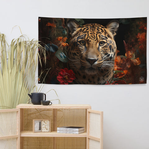 Jaguar Spirit Animal Flag Wall Art