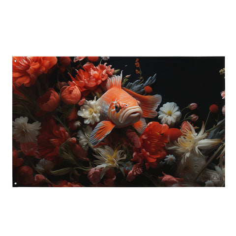 Koi Fish Spirit Animal Flag Wall Art