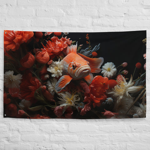 Koi Fish Spirit Animal Flag Wall Art