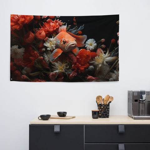 Koi Fish Spirit Animal Flag Wall Art