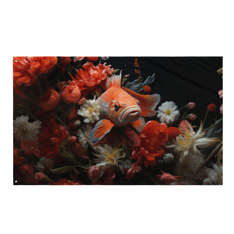 Koi Fish Spirit Animal Flag Wall Art