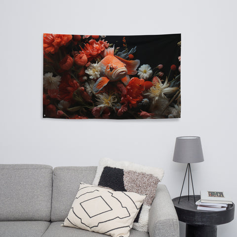 Koi Fish Spirit Animal Flag Wall Art