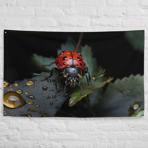 Ladybug Spirit Animal Flag Wall Art