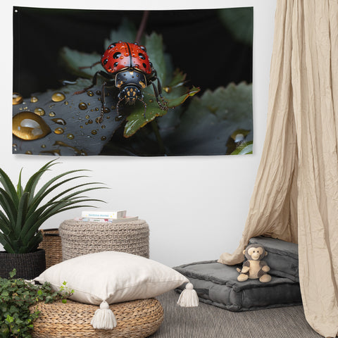 Ladybug Spirit Animal Flag Wall Art