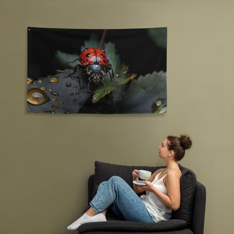 Ladybug Spirit Animal Flag Wall Art