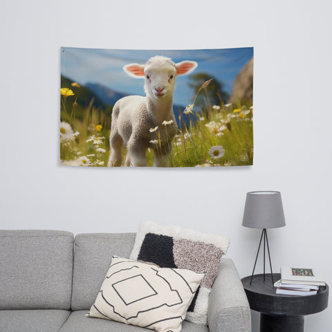 Lamb Spirit Animal Flag Wall Art