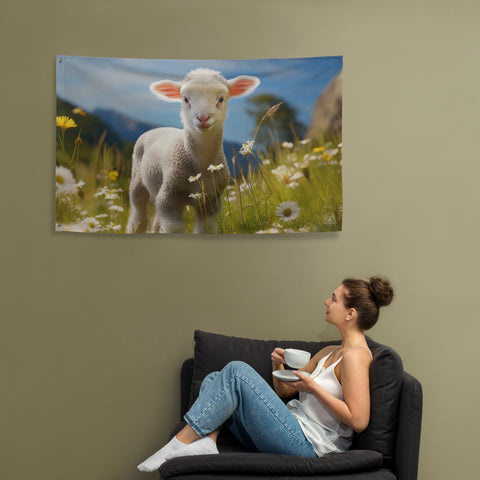 Lamb Spirit Animal Flag Wall Art