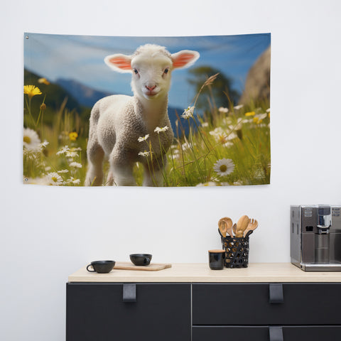 Lamb Spirit Animal Flag Wall Art