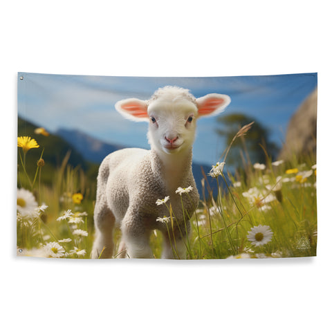 Lamb Spirit Animal Flag Wall Art