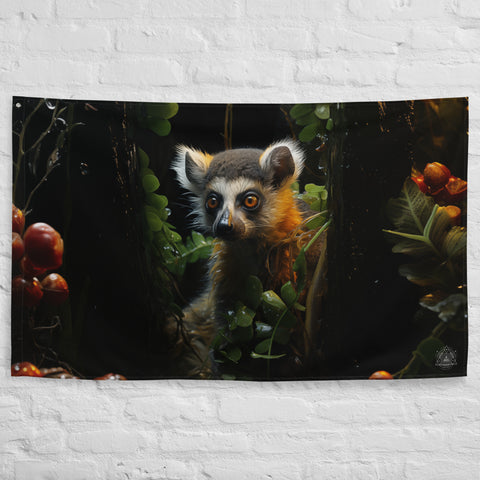 Lemur Spirit Animal Flag Wall Art