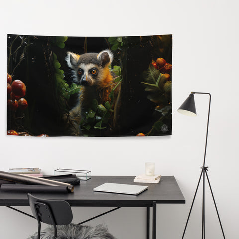 Lemur Spirit Animal Flag Wall Art