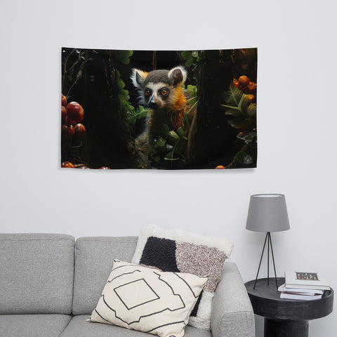 Lemur Spirit Animal Flag Wall Art