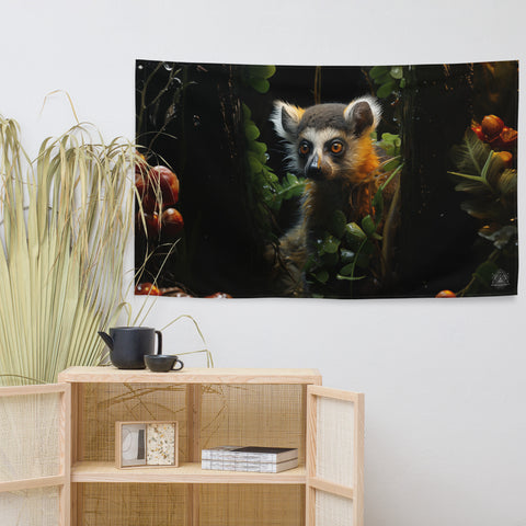 Lemur Spirit Animal Flag Wall Art