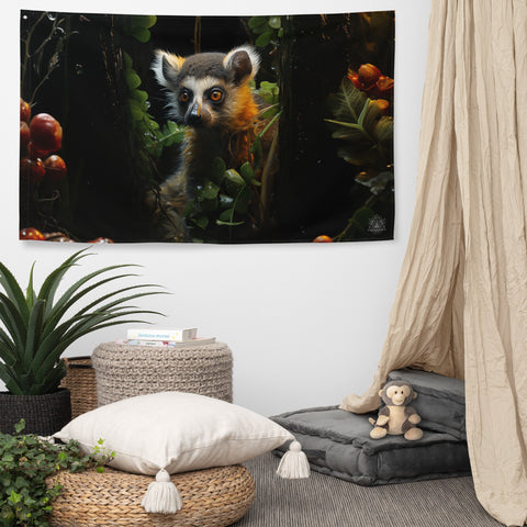 Lemur Spirit Animal Flag Wall Art