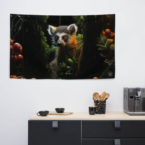 Lemur Spirit Animal Flag Wall Art