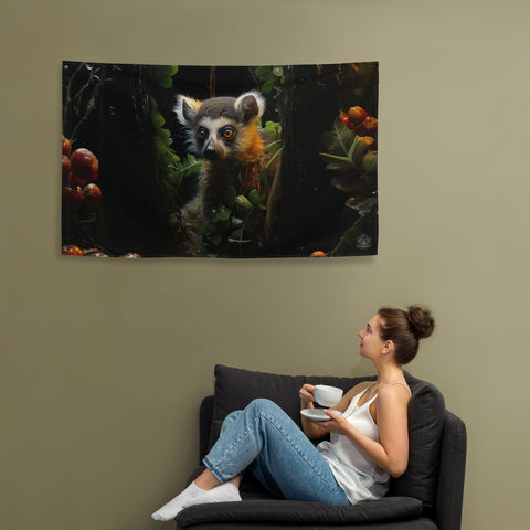 Lemur Spirit Animal Flag Wall Art