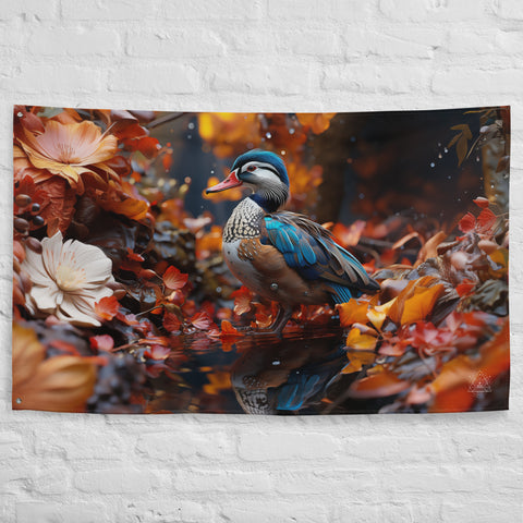 Mandarin Duck Spirit Animal Flag Wall Art