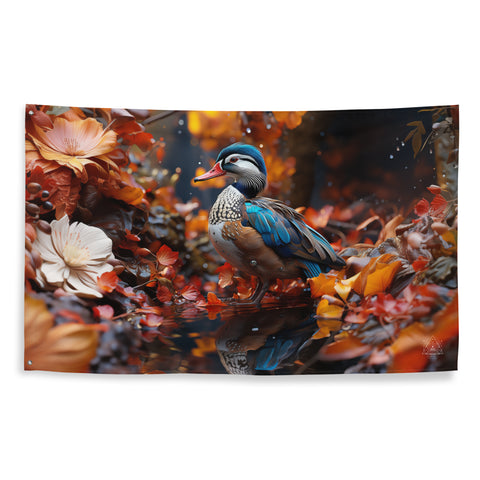 Mandarin Duck Spirit Animal Flag Wall Art