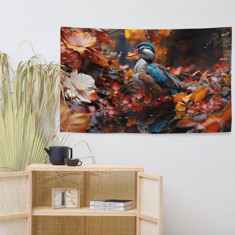 Mandarin Duck Spirit Animal Flag Wall Art