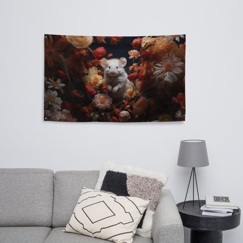 Mouse Spirit Animal Flag Wall Art