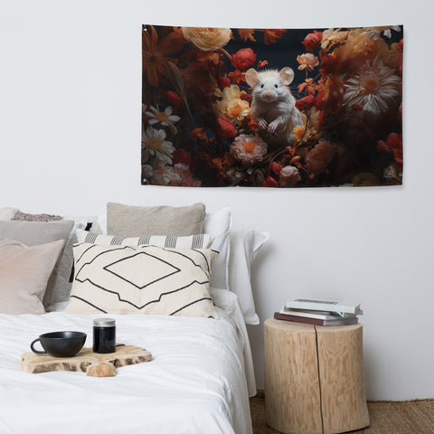 Mouse Spirit Animal Flag Wall Art