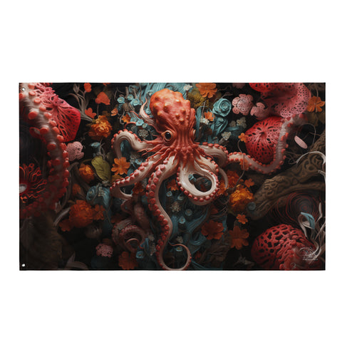 Octopus Spirit Animal Flag Wall Art