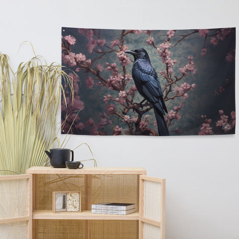 Raven Spirit Animal Flag Wall Art