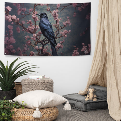 Raven Spirit Animal Flag Wall Art