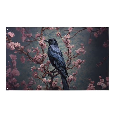 Raven Spirit Animal Flag Wall Art