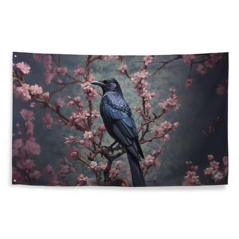 Raven Spirit Animal Flag Wall Art