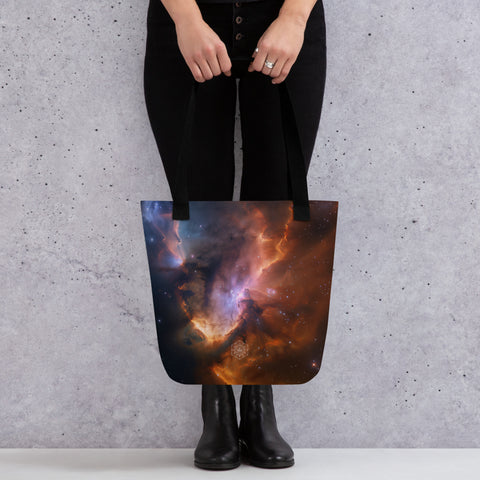 Flame Nebula Dreams Tote bag