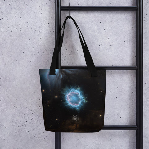 Blue Snowball Nebula Dreams Tote bag