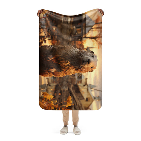 Beaver Spirit Animal Sherpa Blanket