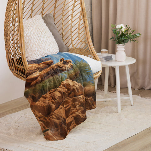 Camel Spirit Animal Sherpa Blanket