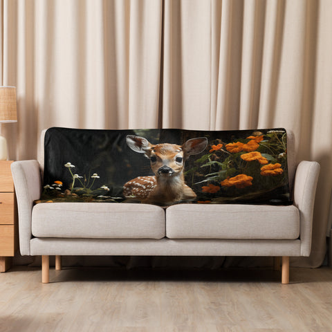 Fawn Spirit Animal Sherpa Blanket