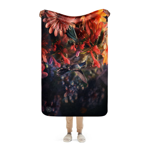 Hummingbird Spirit Animal Sherpa Blanket