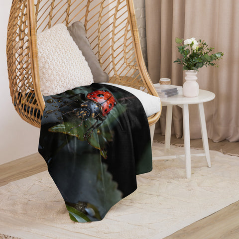 Ladybug Spirit Animal Sherpa Blanket